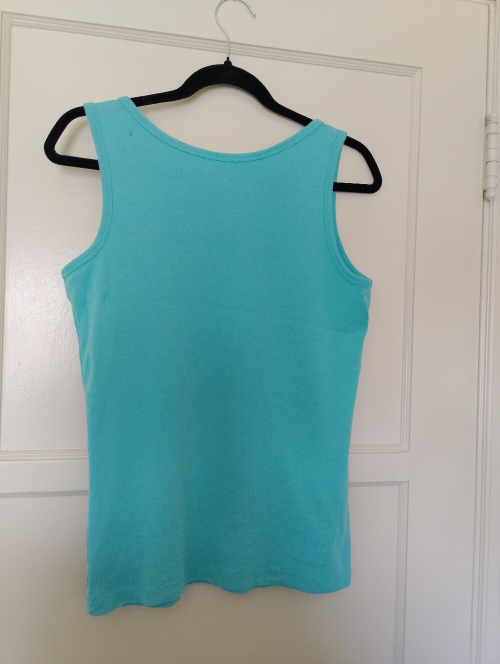 St. Johns Bay 100% Cotton Women's Turquoise Tank Top - Picture 2 of 5